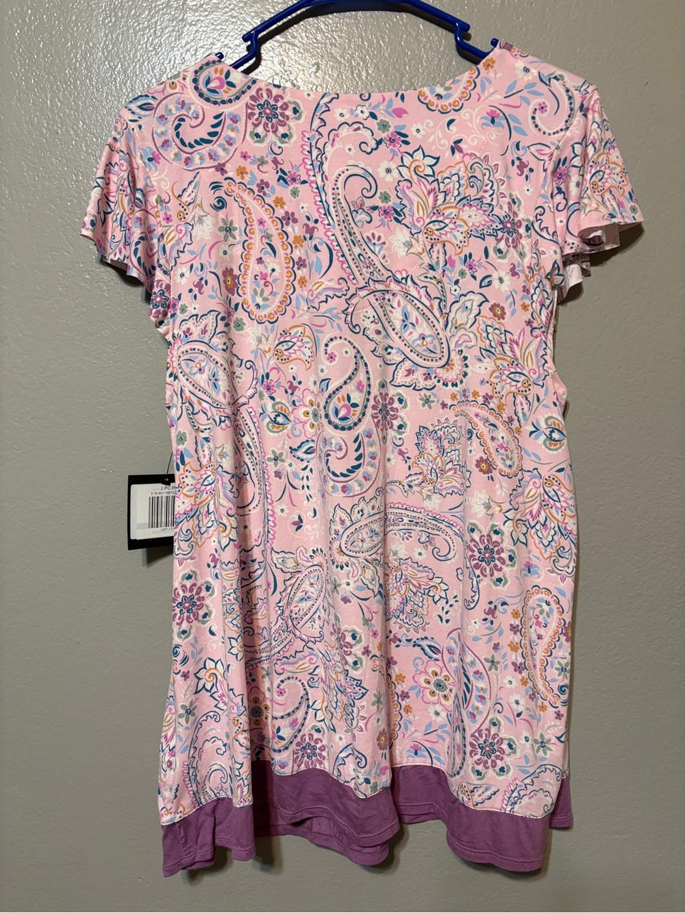 NWT Ellen Tracy Pink Paisley V-Neck Short Sleeve Pajama Set Size XL - Picture 6 of 16